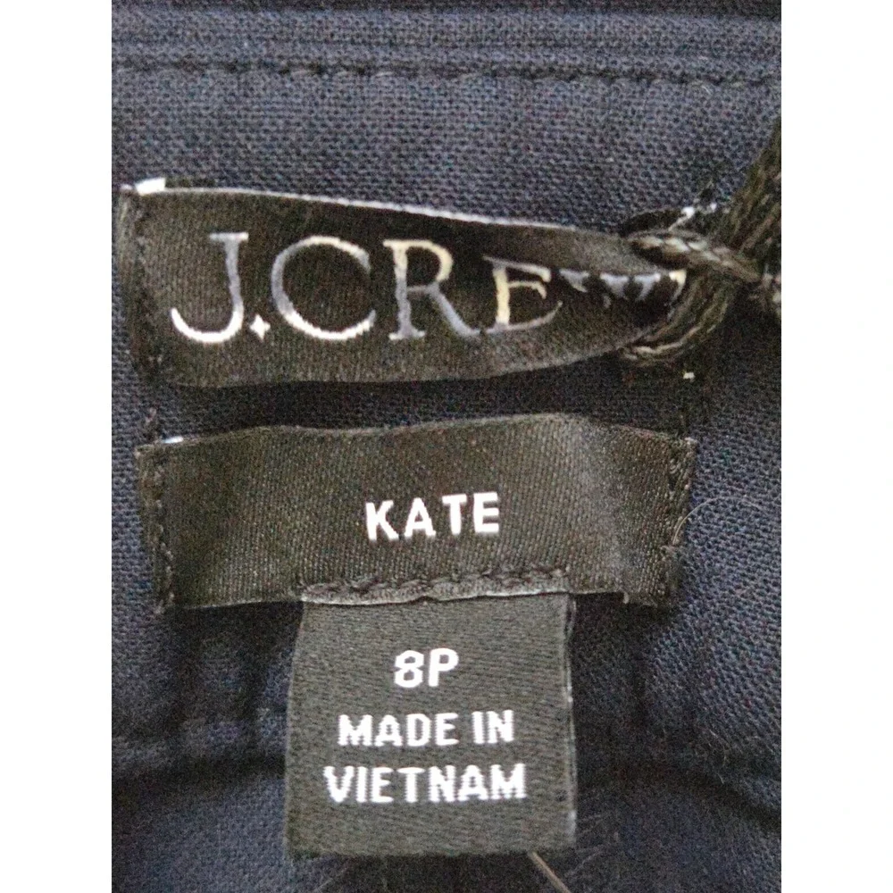 J. Crew Petite Kate Straight Leg Pant Four Season Stretch P8 Blue NWT $138 CC442